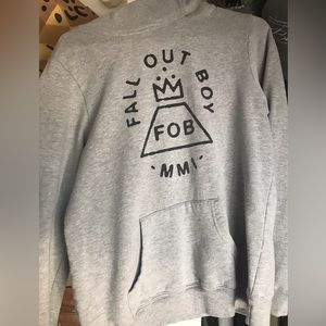 Fall Out Boy grey print hoodie women’s XL